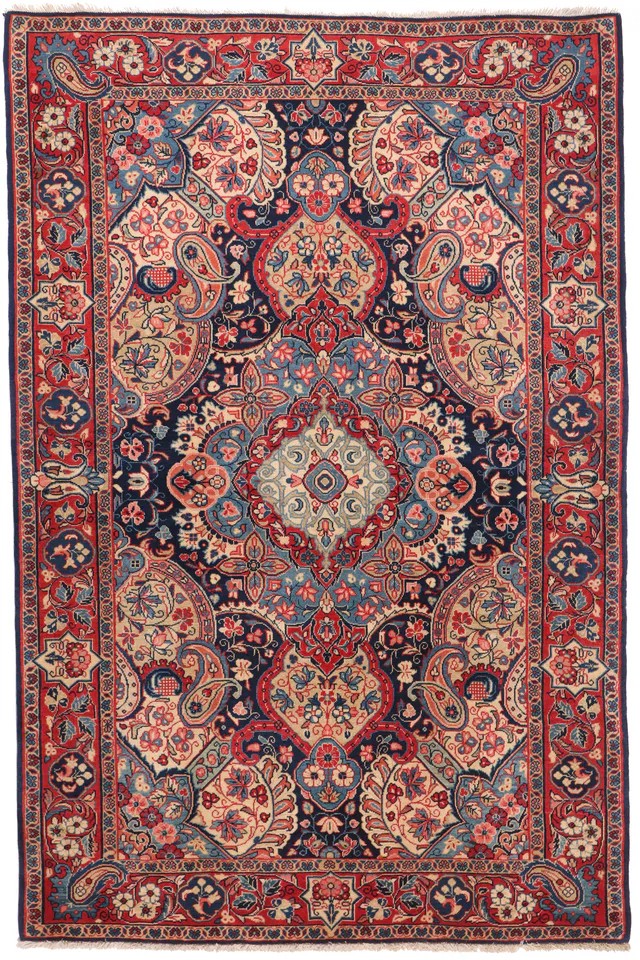 Persian Saruk/Sarouk Rug – Navy, 162 × 102 cm