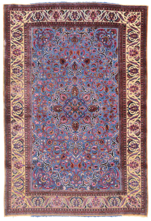 Persian Keshan / Kashan Souf Silk Rug, 201 × 135 cm