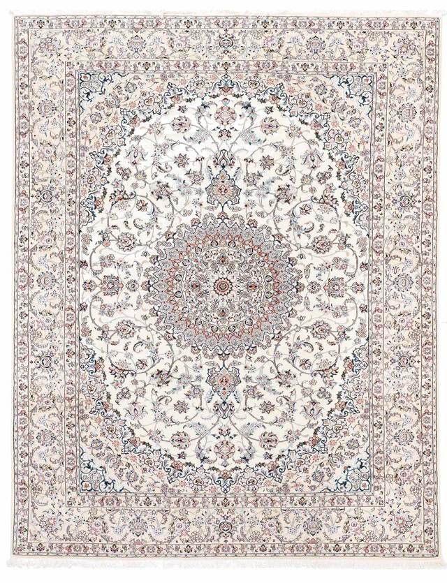 Fine Nain 9La Rug with Silk Highlights, 345 × 254 cm