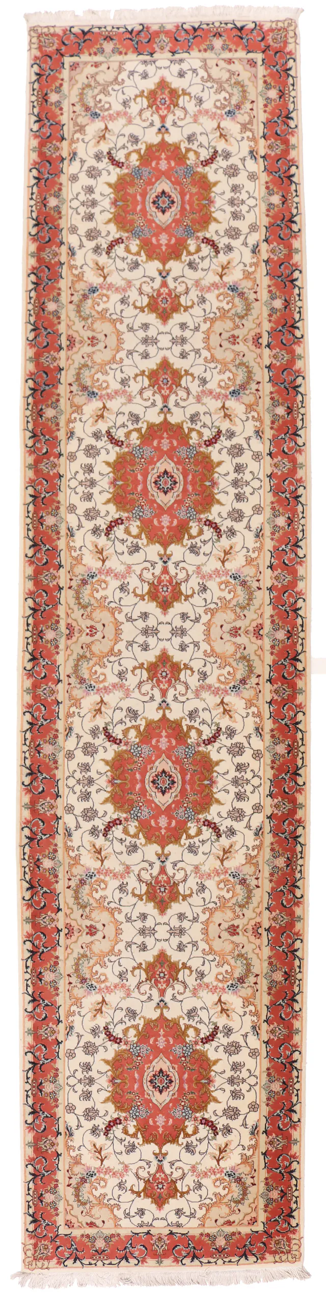 Persian Tabriz Runner – 12'9 x 3, 394 × 92 cm