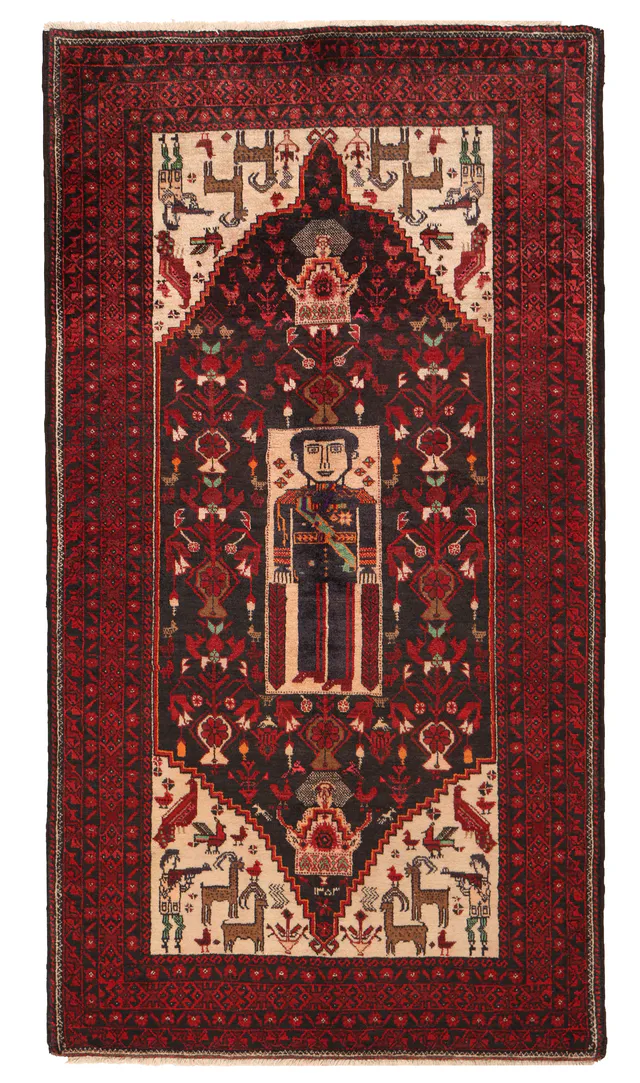Antique Balouch rug – circa 1950, 198 × 106 cm