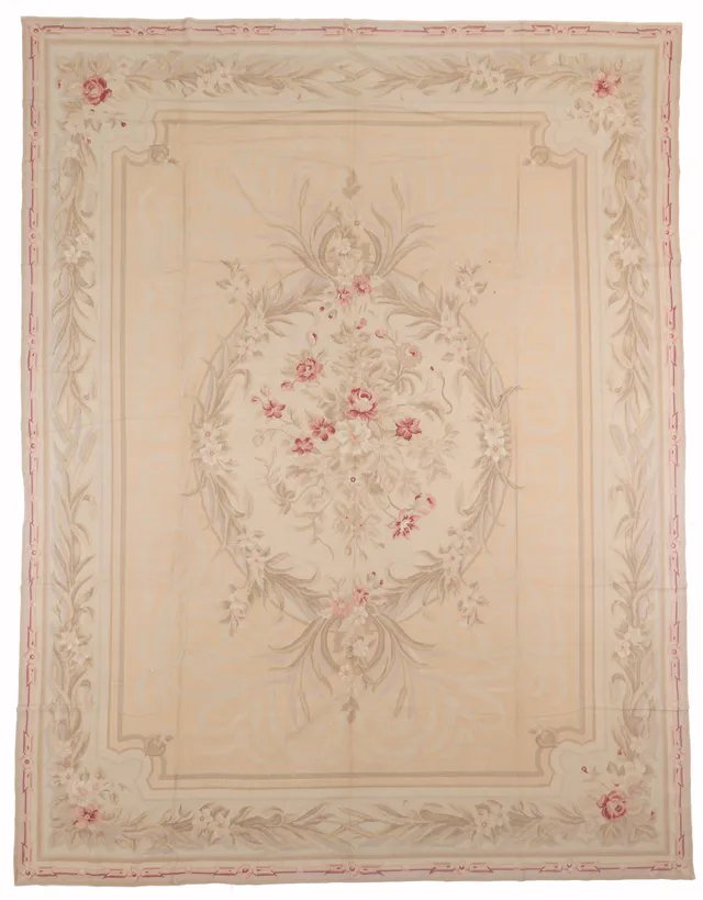 Beige Needlepoint Rug, 345 × 250 cm