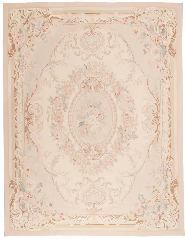 Aubusson Light Beige Rug, 307 × 238 cm