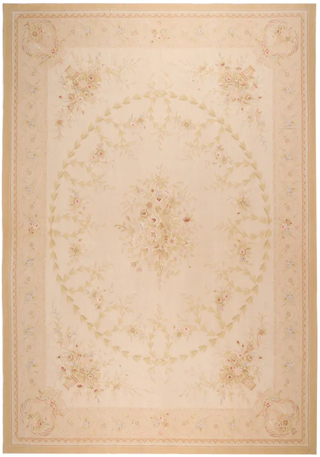 Aubusson Design 62 – light beige 11'9 X 8'9, 364 × 272 cm