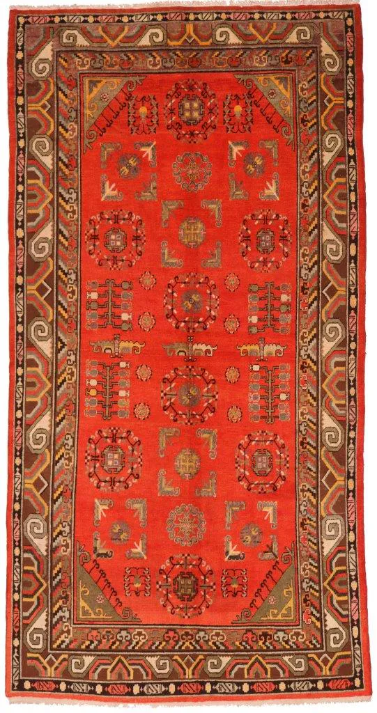 Antique Khotan Rug circa 1910, 333 × 167 cm