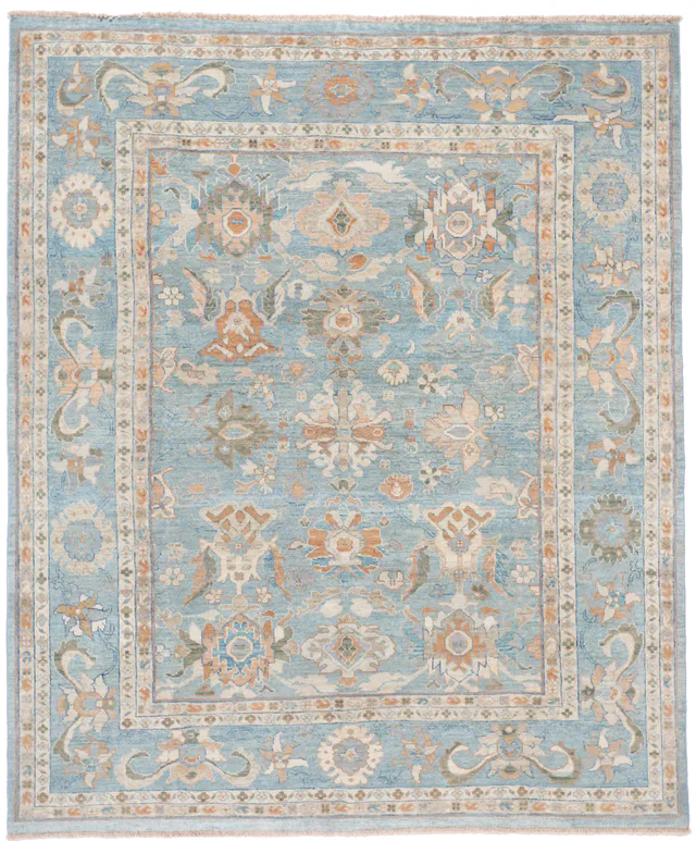 Blue Persian Sultanabad Rug in 10.0 x 8.4, 307 × 257 cm