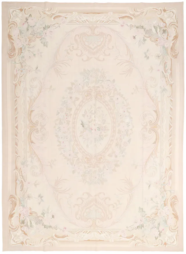 Aubusson Design Floral Rug, 367 × 271 cm