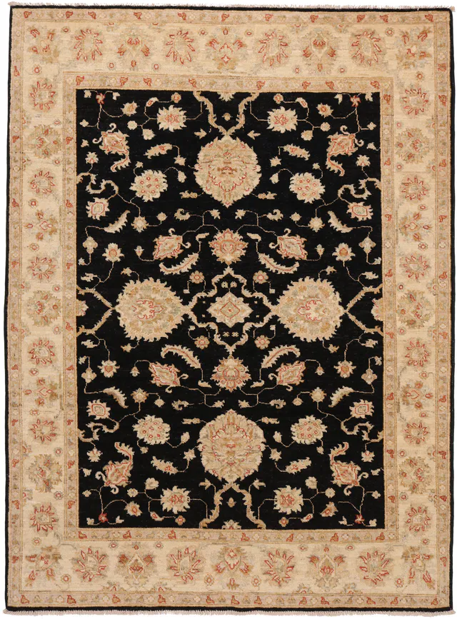 Garous / Ziegler design Rug – Black, 203 × 150 cm