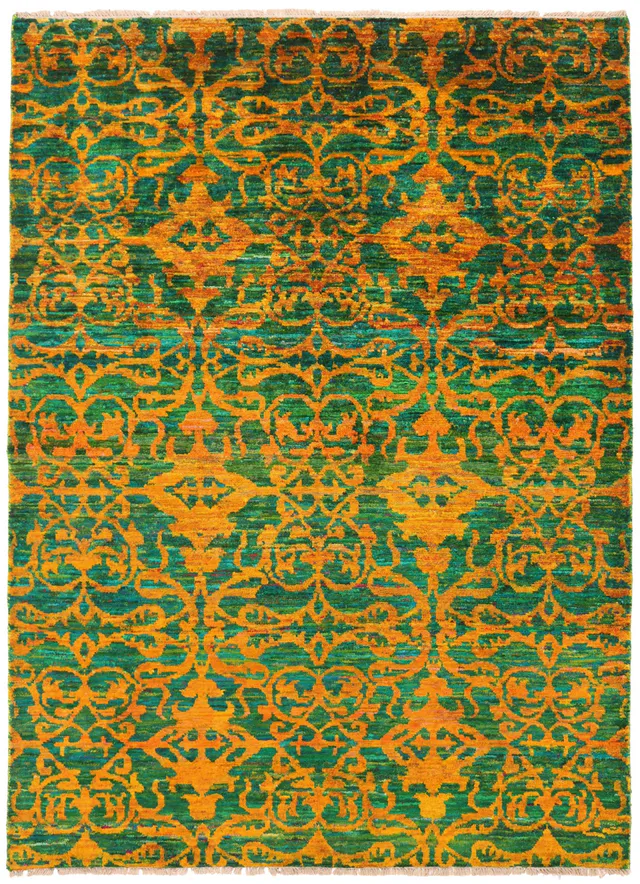 Sari Silk Green Fine rug, 220 × 160 cm