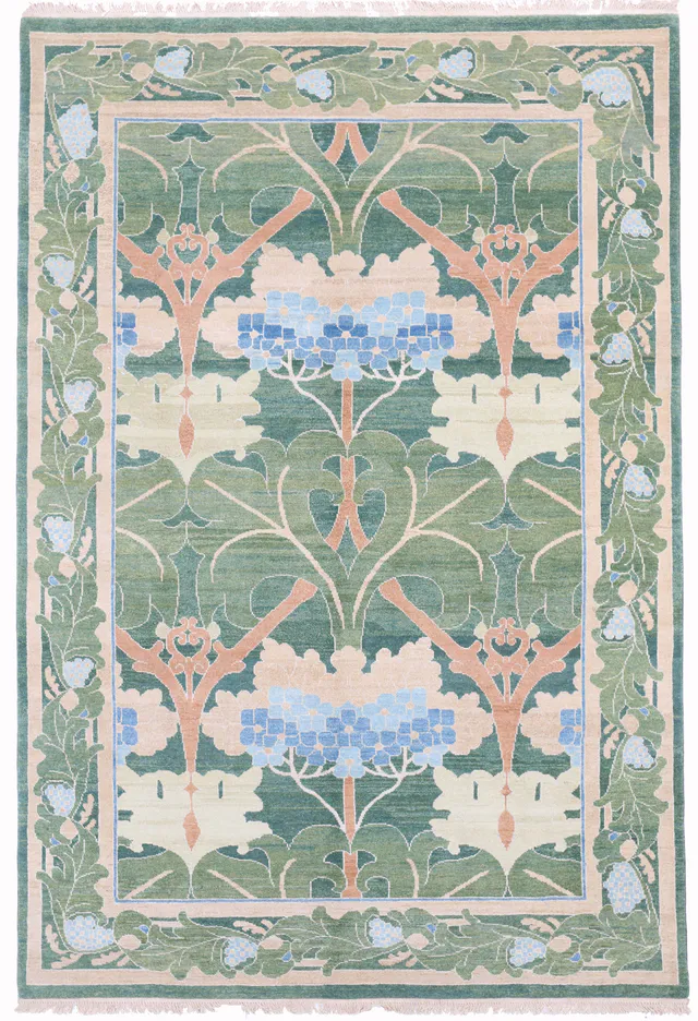 Persian Sultanabad Green Rug, 314 × 207 cm