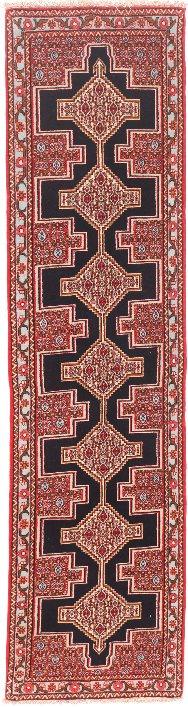 Persian Sanandaj Runner Rug, 249 × 58 cm