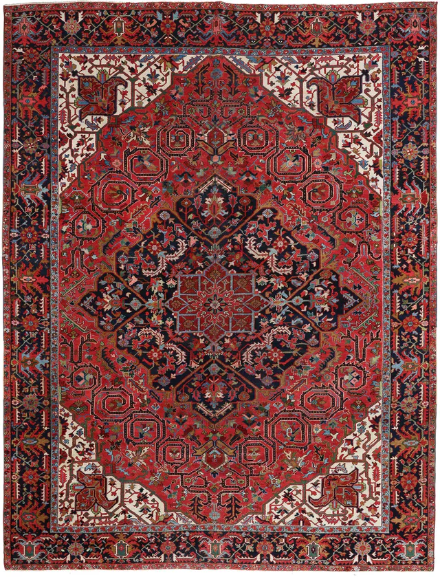 Antique Persian Heriz Rug – circa 1920, 435 × 330 cm