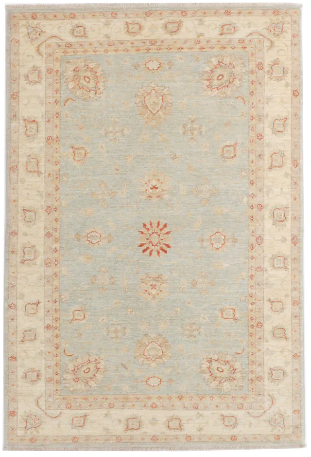 Garous Rug in Beige & blue in, 183 × 122 cm