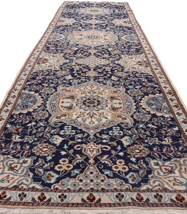 PERSIAN NAIN RUG WITH SILK HIGHLIGHTS, 380 × 88 cm