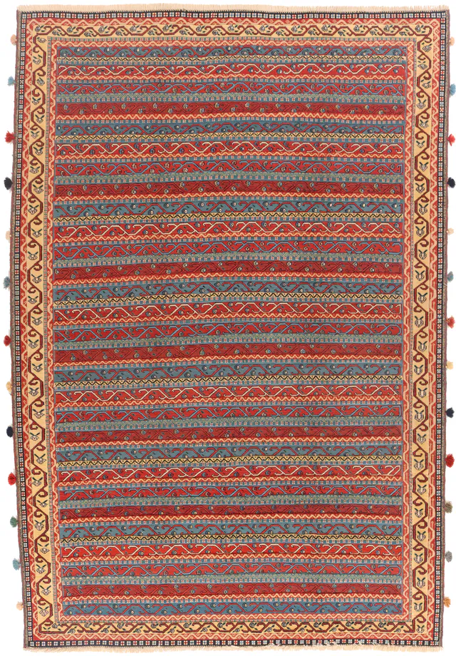 Suzani Afshar Kilim, 300 × 205 cm