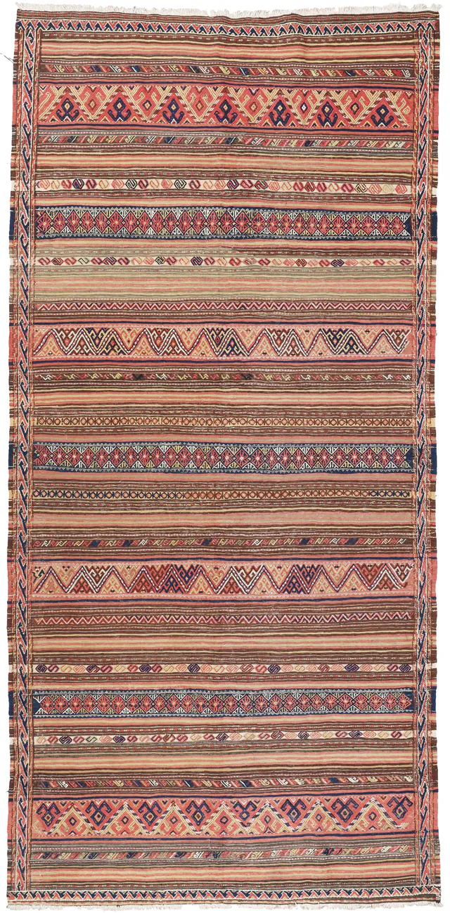 Kurdi Gouchan Rug – 11 x 5'2, 338 × 160 cm