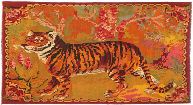 Caucasian kilim tiger design, 377 × 205 cm