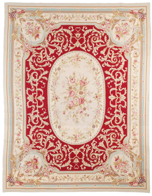 Red Needlepoint Rug in, 350 × 274 cm