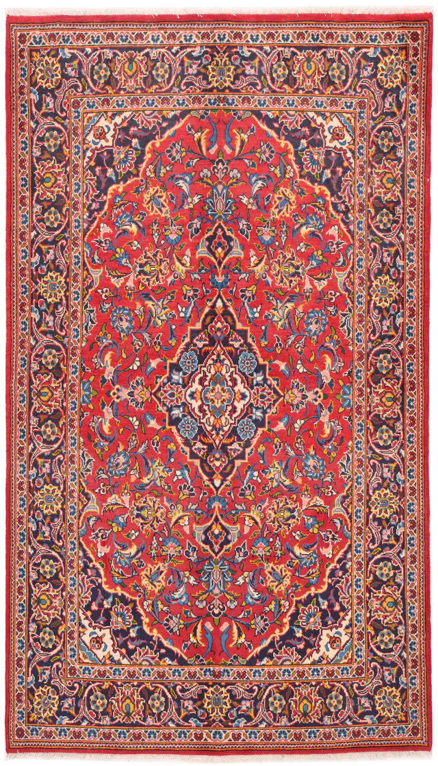 Persian Keshan / Kashan Rug – Red, 222 × 127 cm