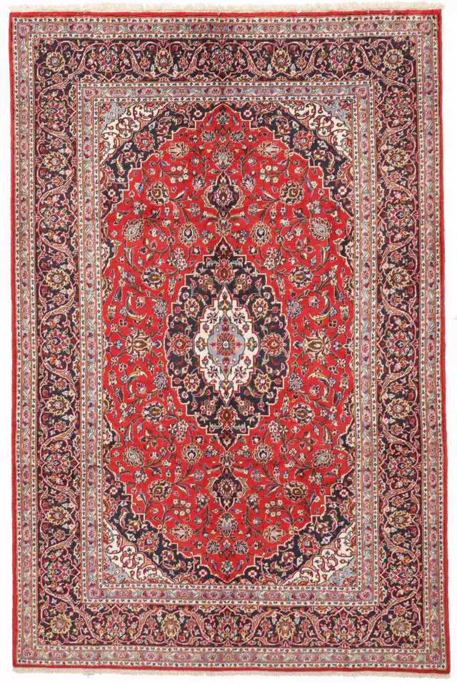 Persian Kashan / Keshan Red Rug, 294 × 194 cm
