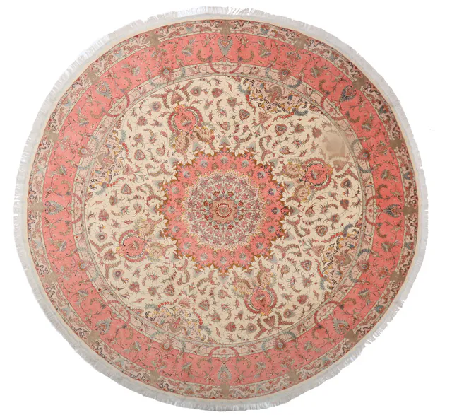 Round Tabriz fine with silk highlights, 400 × 400 cm