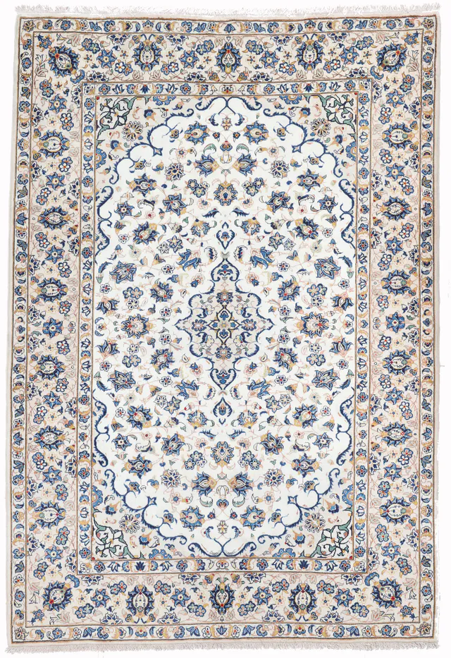 Persian Kashan / Keshan Rug Beige, 300 × 200 cm