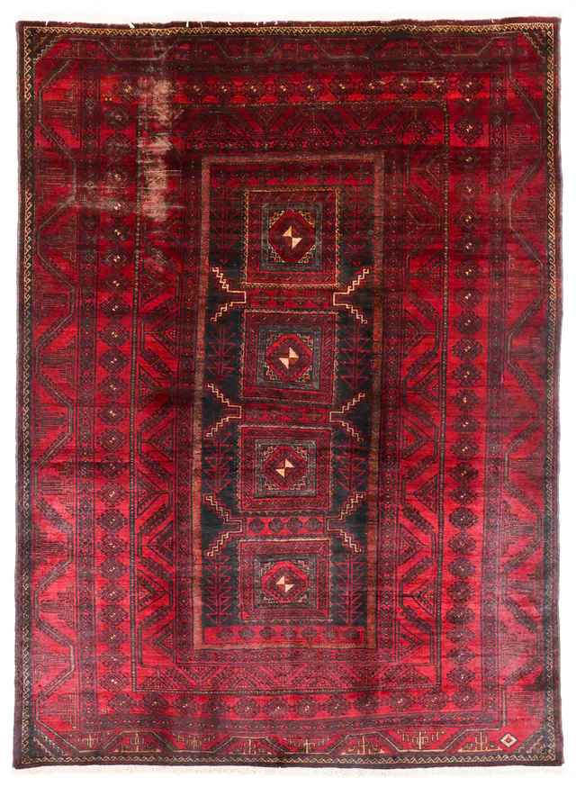 Kurdi Ghouchan Vintage Rug in, 288 × 198 cm