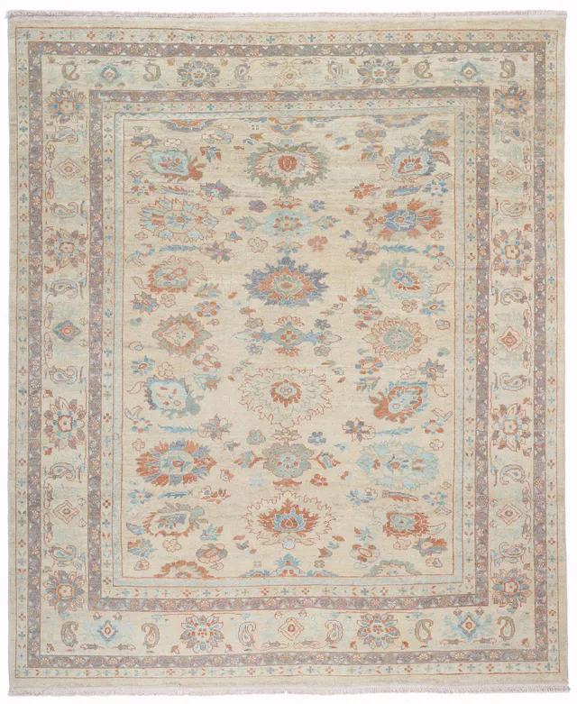 Sultanabad Rug in Beige, 316 × 253 cm