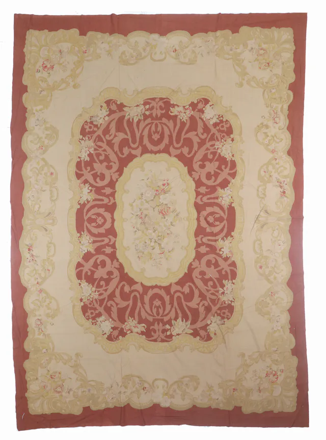 Needlepoint Rug in Terracotta Red, 420 × 282 cm