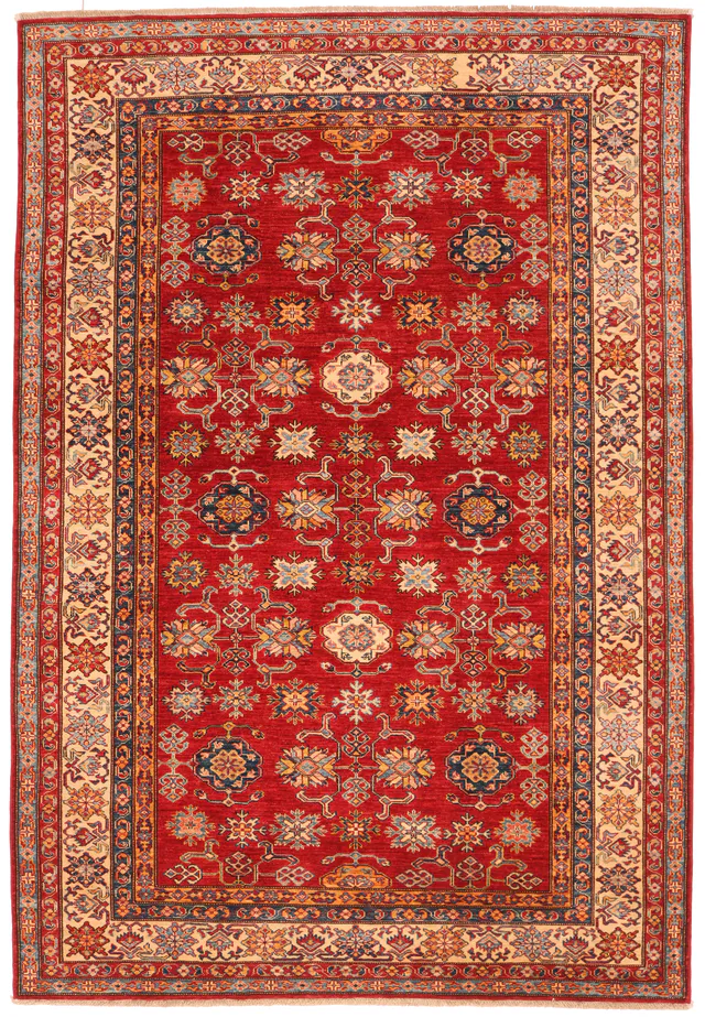 Caucasian / Kazak Design Rug – Red, 270 × 186 cm