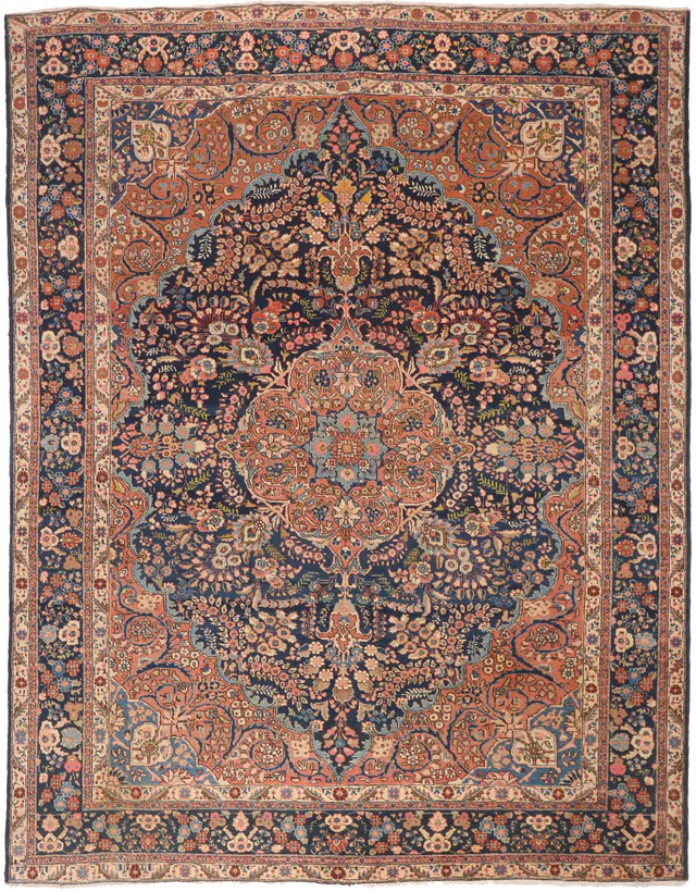 Persian Tabriz rug – circa 1900, 350 × 268 cm