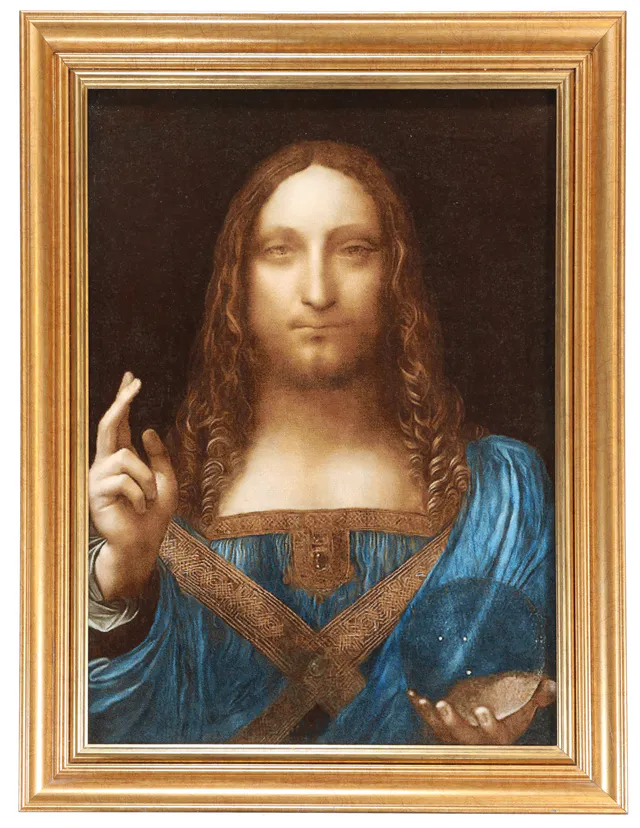 Tabriz Salvator Mundi Pictorial Rug, 72 × 53 cm