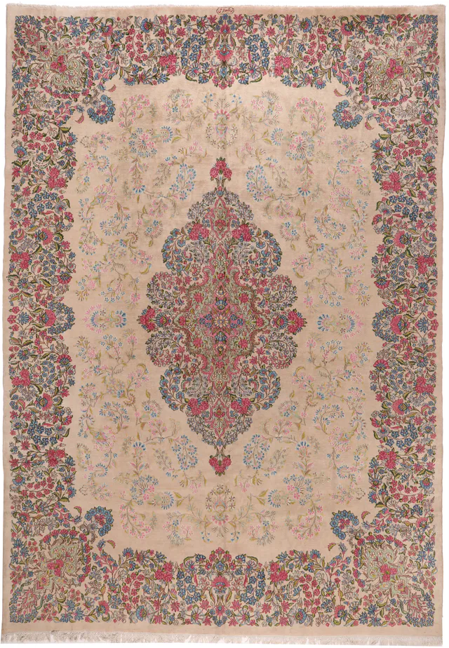 Antique Kerman/Kirman Rug Signed Rashid Farrokhi, 418 × 290 cm