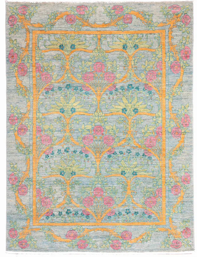 Blue Arts & Crafts Rug, 195 × 151 cm