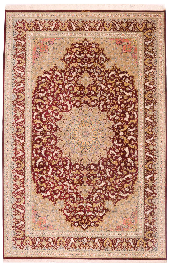 Fine Qum Silk Signed Arshi, 300 × 197 cm