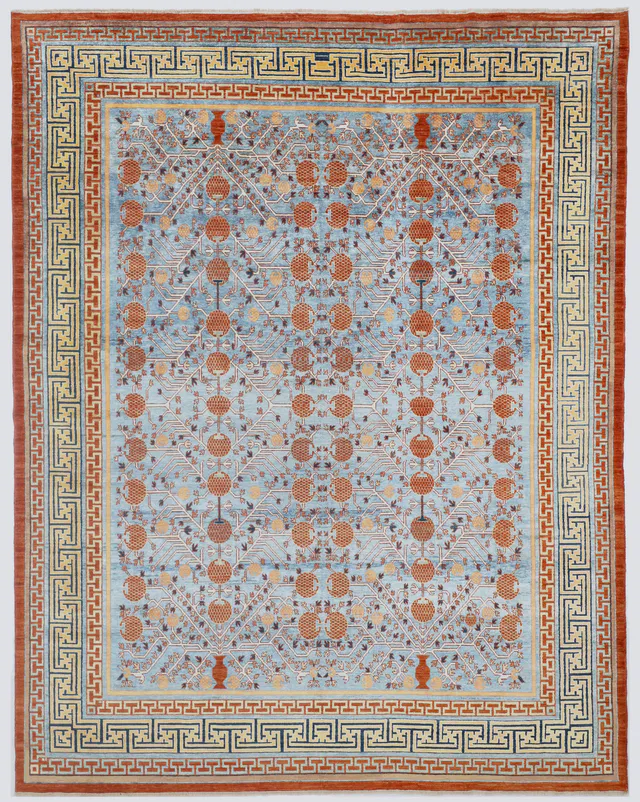 Khotan Samarkand Design Silk, 386 × 306 cm