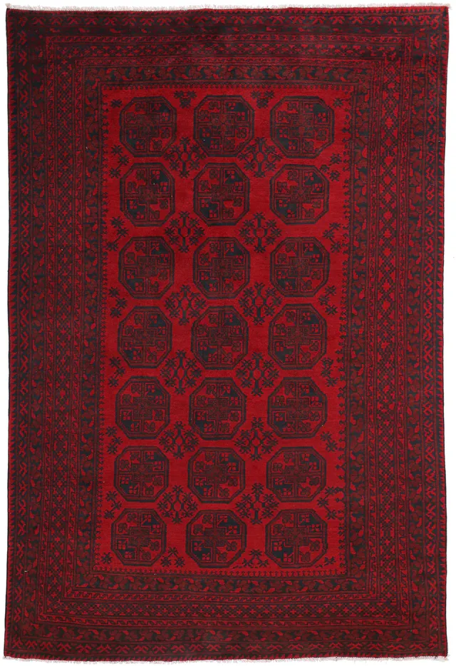 Afghan Akhche Aqcha Aqche Red Rug, 285 × 188 cm
