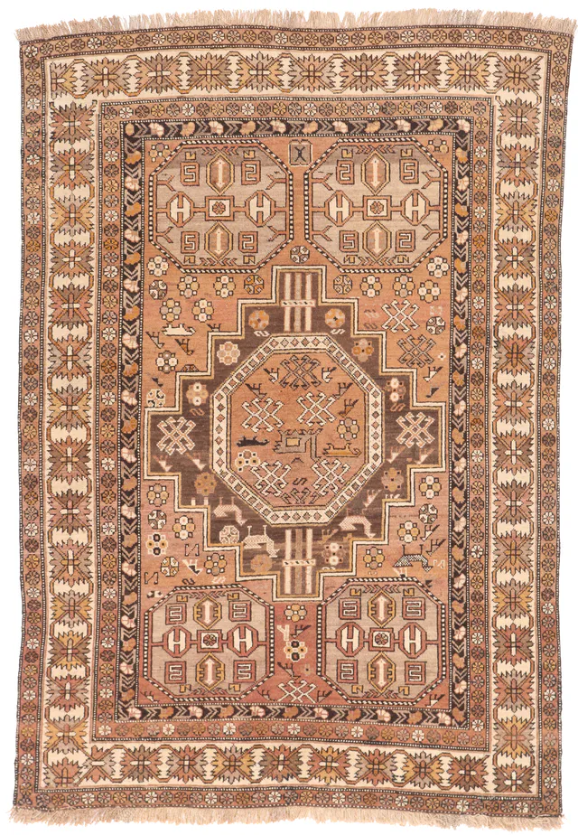 Caucasian antique Shirvan rug – circa 1920 5'1 X 3'6, 157 × 110 cm