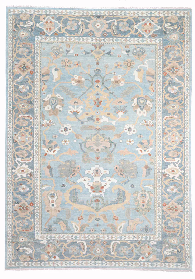 Blue Persian Sultanabad Rug, 405 × 282 cm