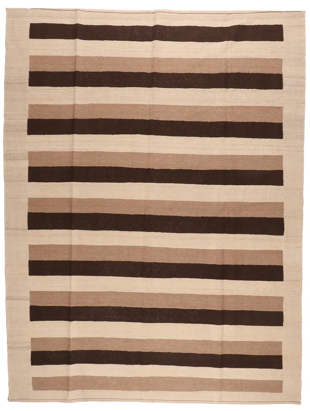 Kashgai / Qashgai Persian Kilim – Beige/Black, 359 × 251 cm