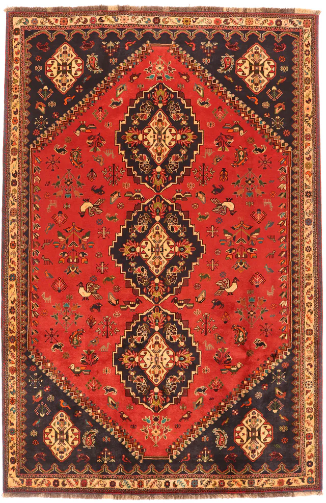 Nomadic Kashgai Qashgai rug red, 318 × 208 cm