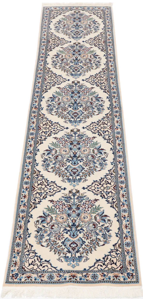 Persian Nain Runner with Silk Highlights, 205 × 45 cm