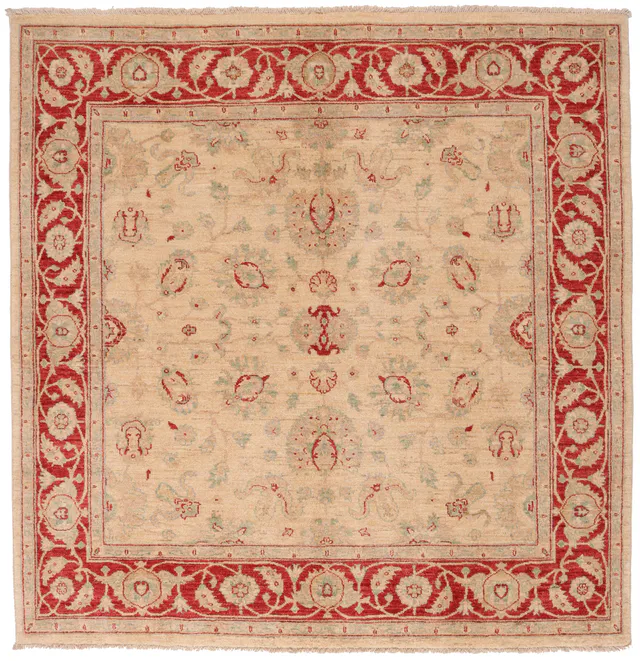 Garous / Ziegler Design Rug – Beige Square, 205 × 201 cm