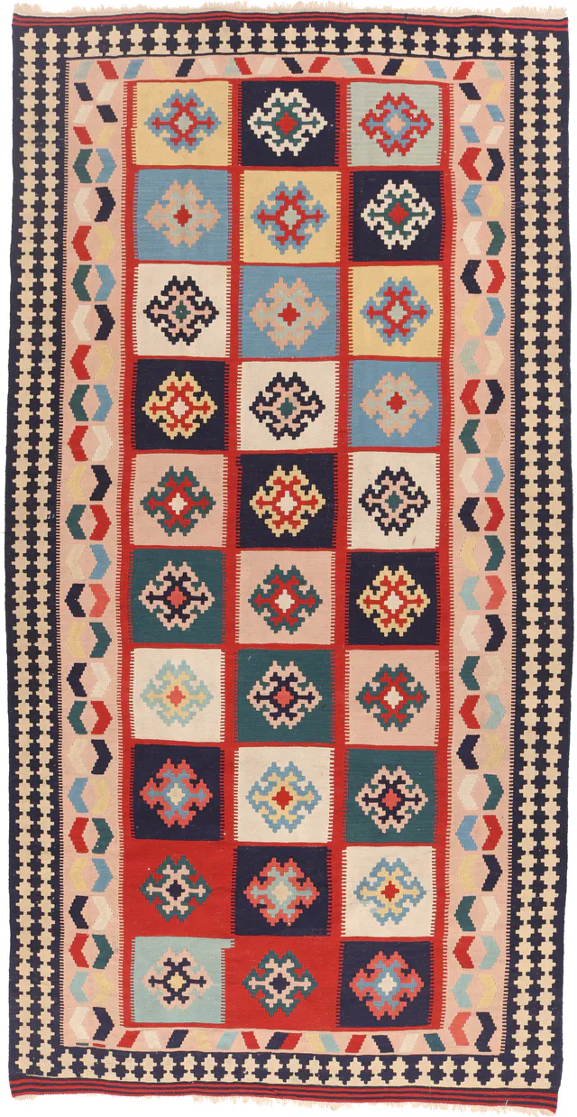 Persian Kashgai Qashgai Flatweave-Kilim, 295 × 152 cm