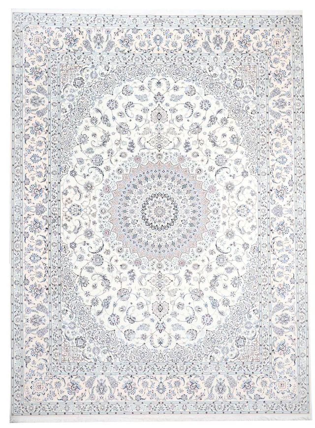 Fine Nain 6La Rug with Silk Highlights – 13'5 x 10, 414 × 305 cm