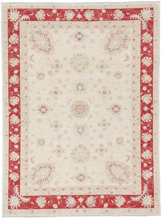 Garous Design Rug – red border, 222 × 165 cm