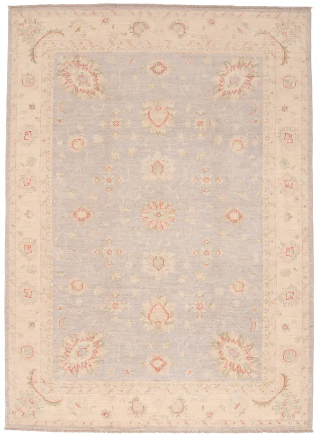 Garous / Ziegler design Rug – Light Grey / Beige Borders, 240 × 175 cm