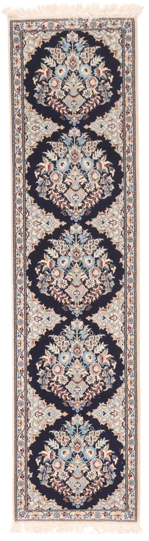 PPersian Nain Runner with Silk Highlights, 195 × 50 cm