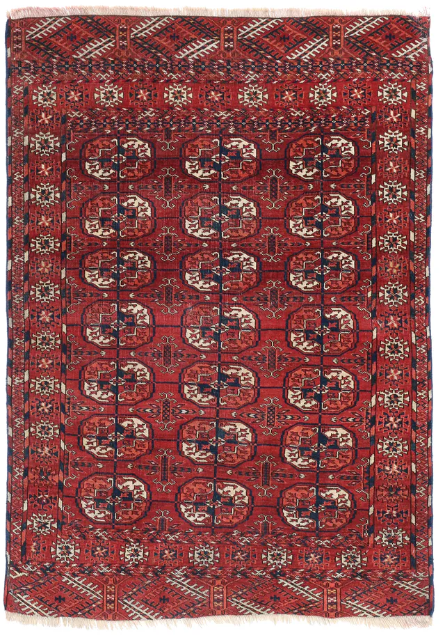 Turkmen Rug in Red circa 1910, 150 × 105 cm