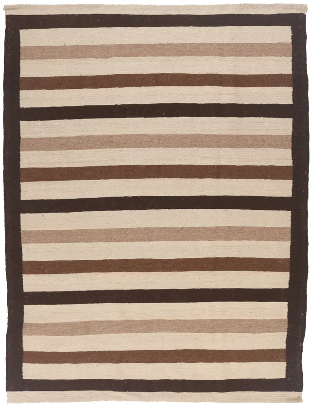 Qashgai/ Kashgai kilim in stripe & border, 203 × 154 cm